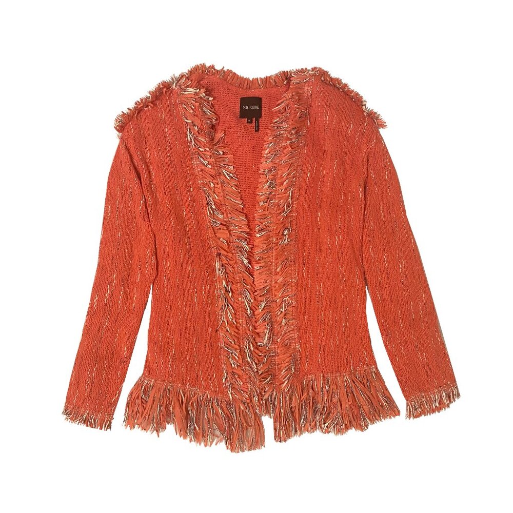 Nic + Zoe Coral Fringe Blazer Jacket Size 1X